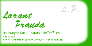 lorant prauda business card